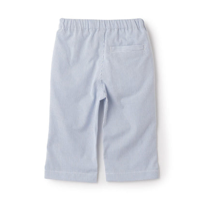 條紋 腰部褶皺 休閒褲