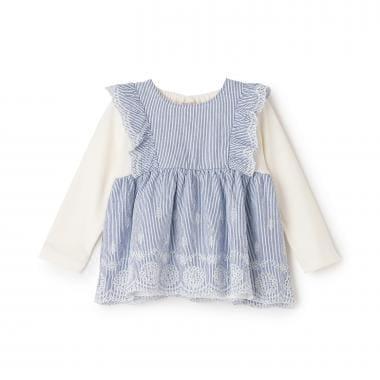 Link 肩部荷葉邊 長袖 中長款上衣