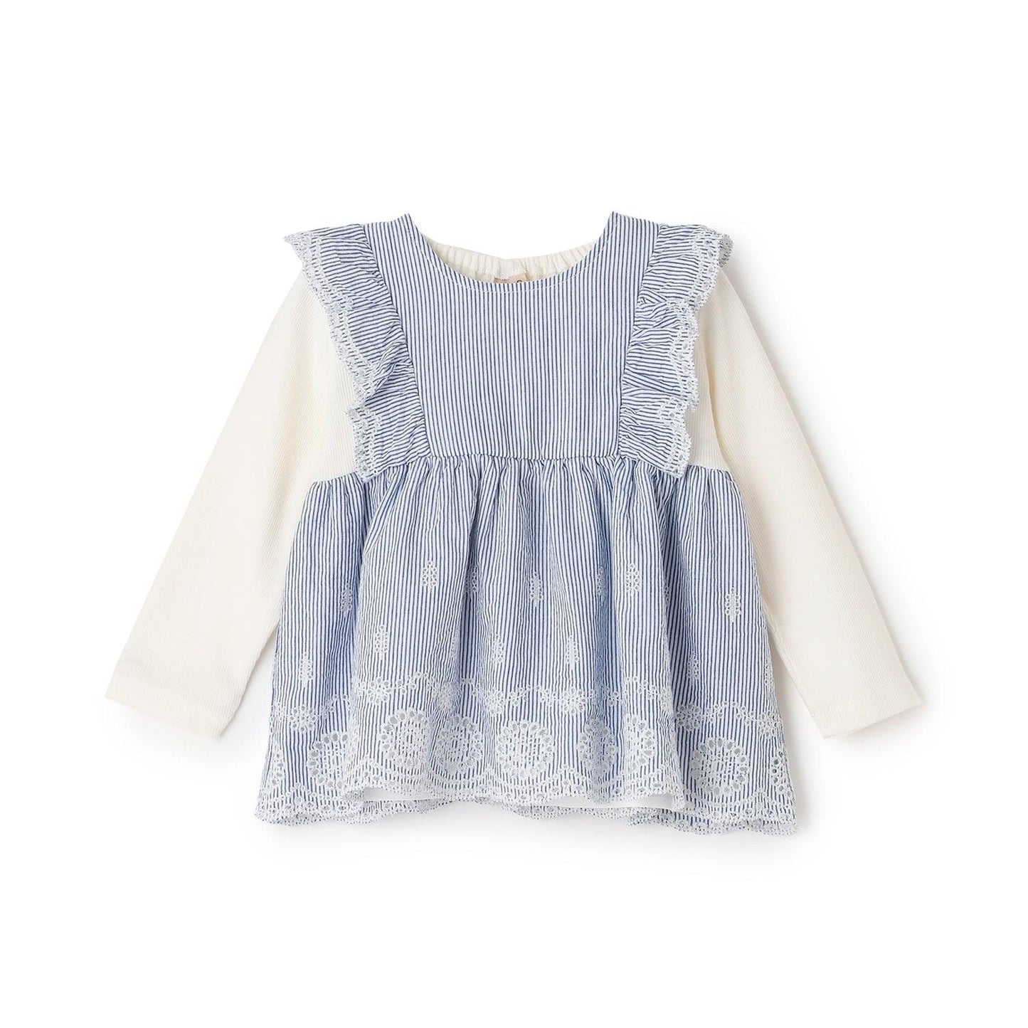 Link 肩部荷葉邊 長袖 中長款上衣