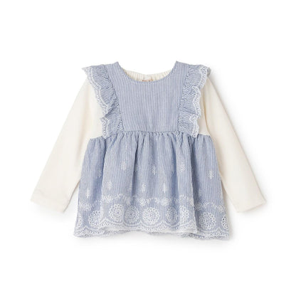 Link 肩部荷葉邊 長袖 中長款上衣