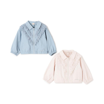 蕾絲荷葉邊短外套