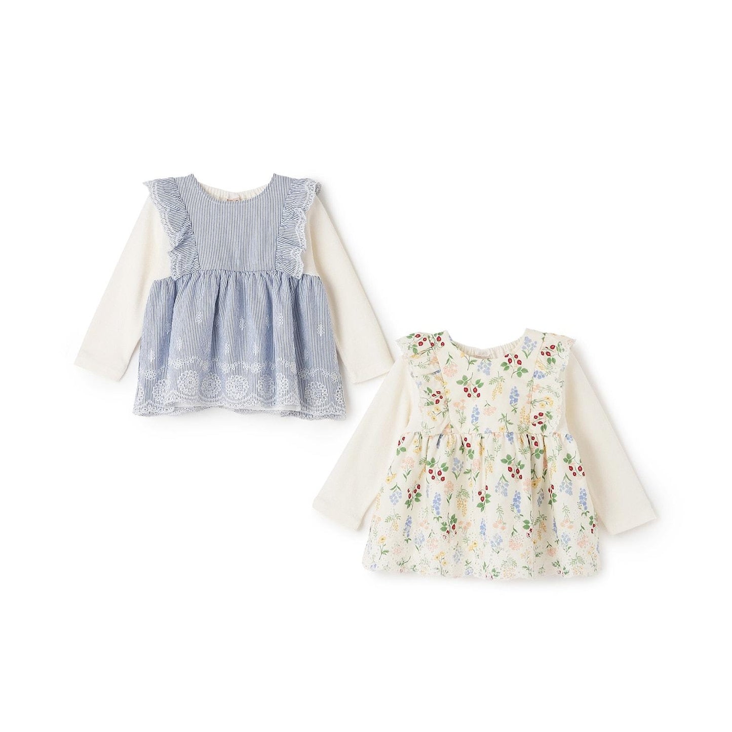 Link 肩部荷葉邊 長袖 中長款上衣