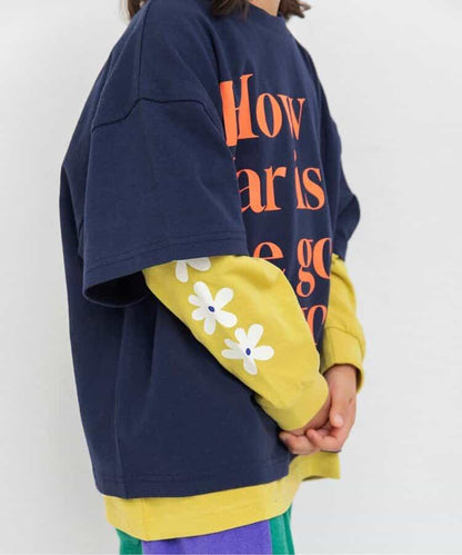 兩件套層次拼接T恤