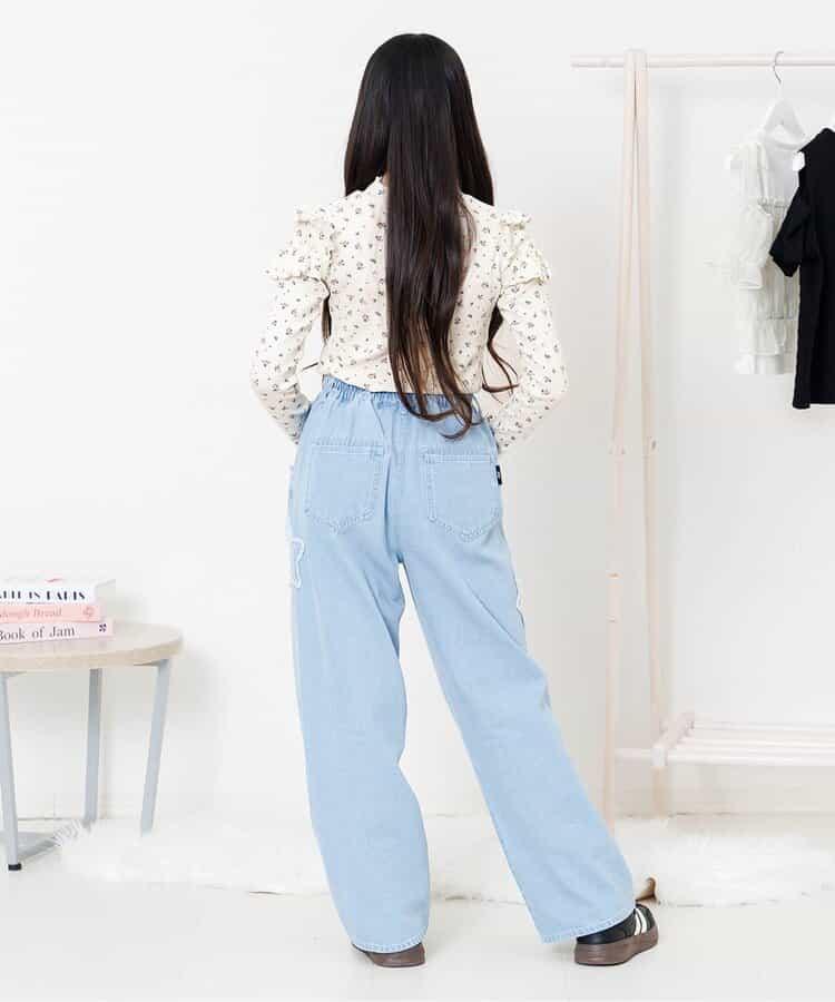 荷葉邊羅紋長袖T恤