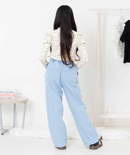 荷葉邊羅紋長袖T恤