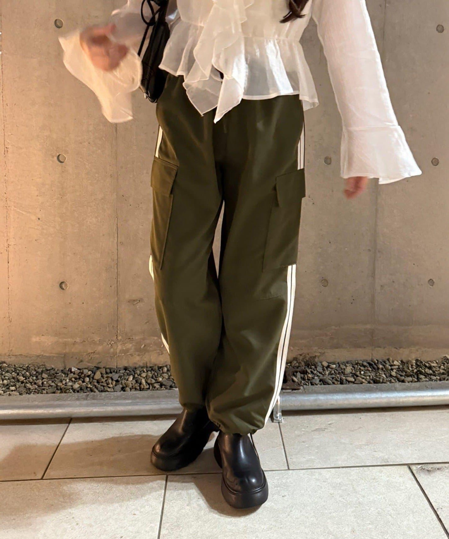 側條紋設計 工裝褲