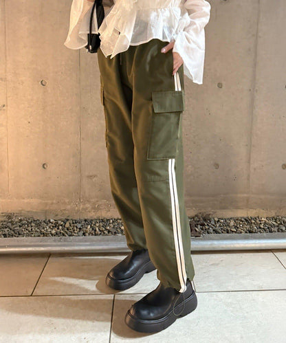 側條紋設計 工裝褲