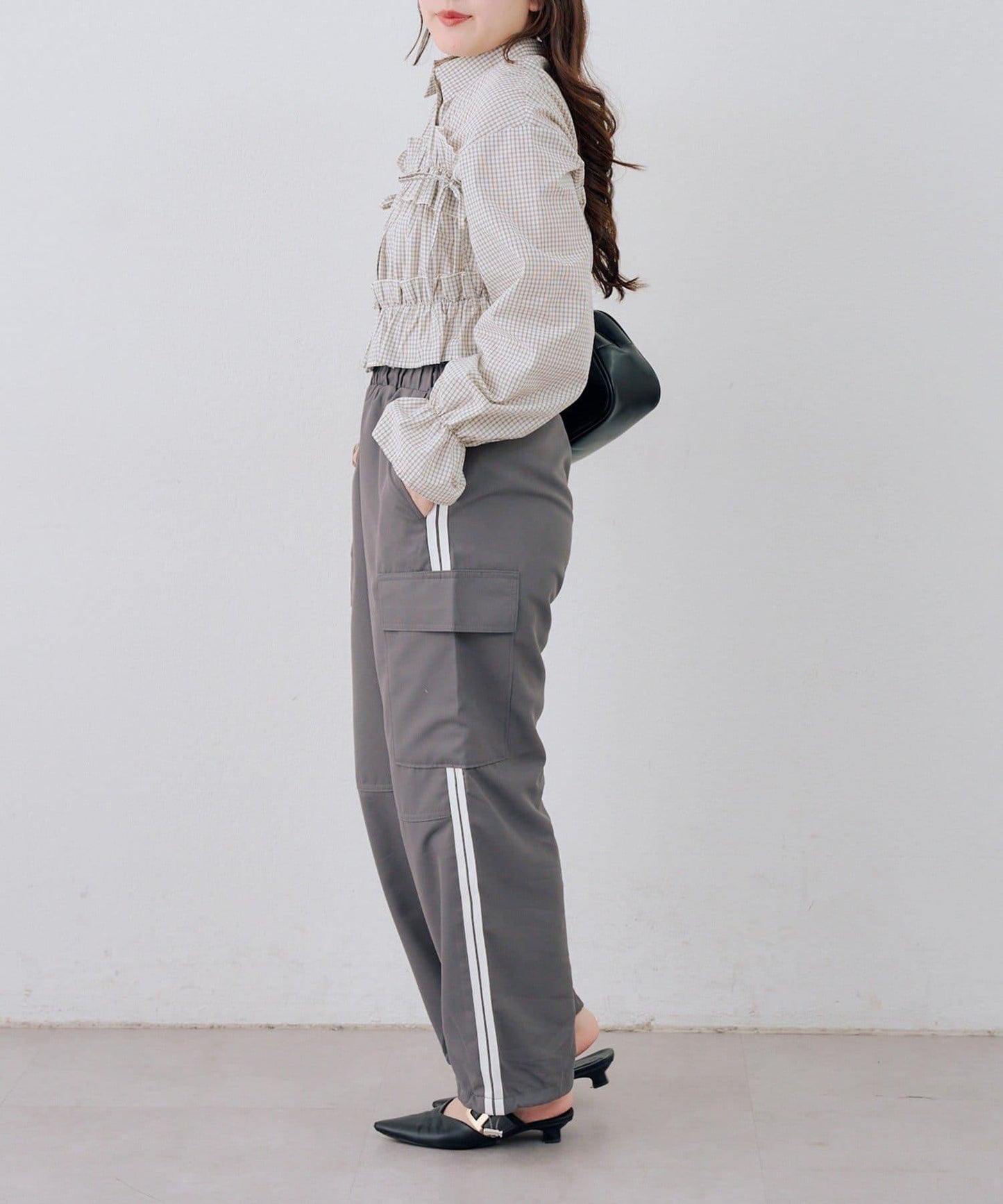 側條紋設計 工裝褲