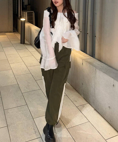 側條紋設計 工裝褲