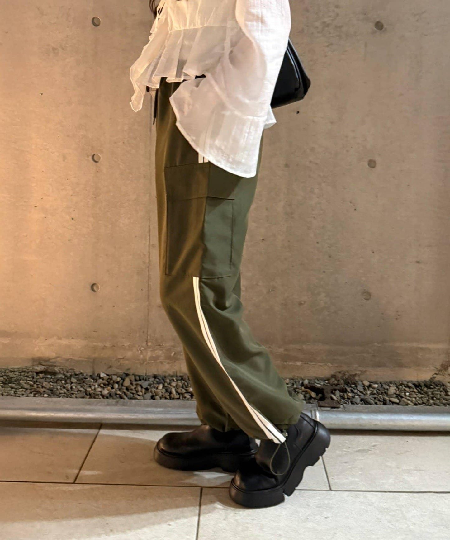 側條紋設計 工裝褲