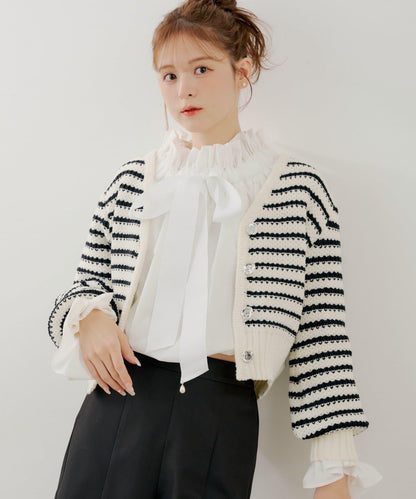 SALON by Chico 2way立領荷葉邊襯衫