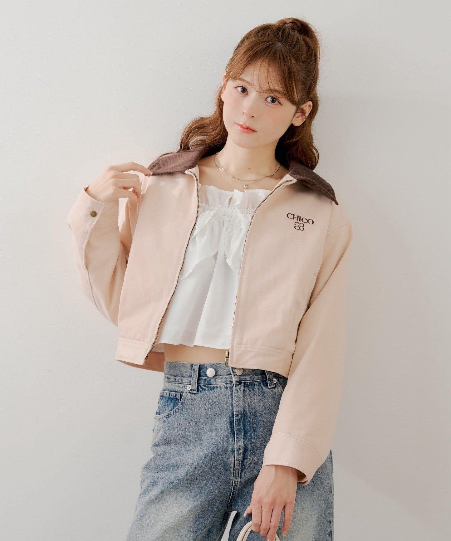 露肩兩穿荷葉邊襯衫