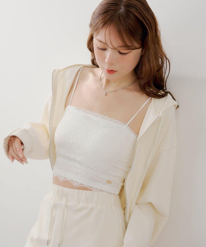 帶杯 露肩 蕾絲 抹胸