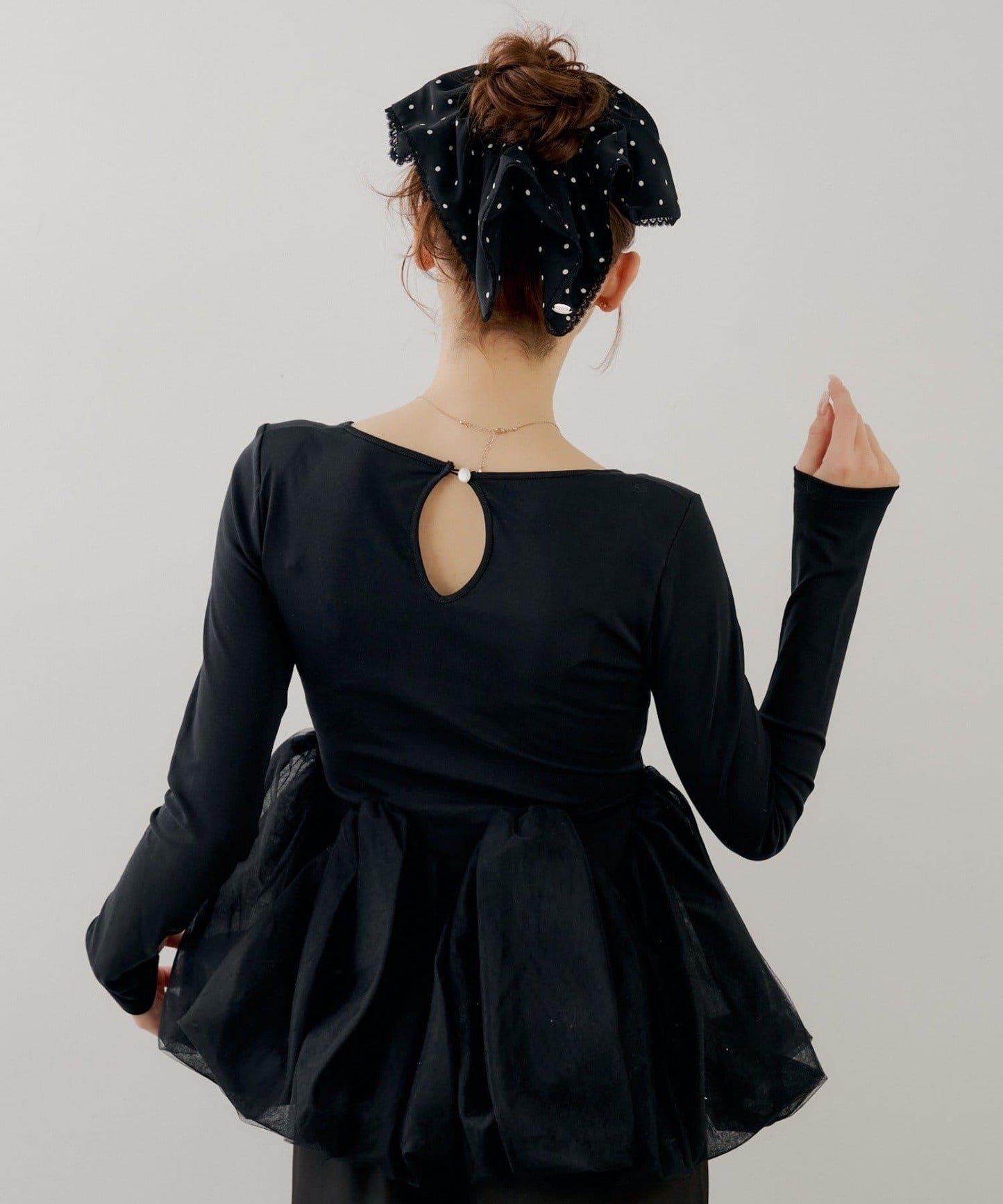 蕾絲拼接方點圖案發圈