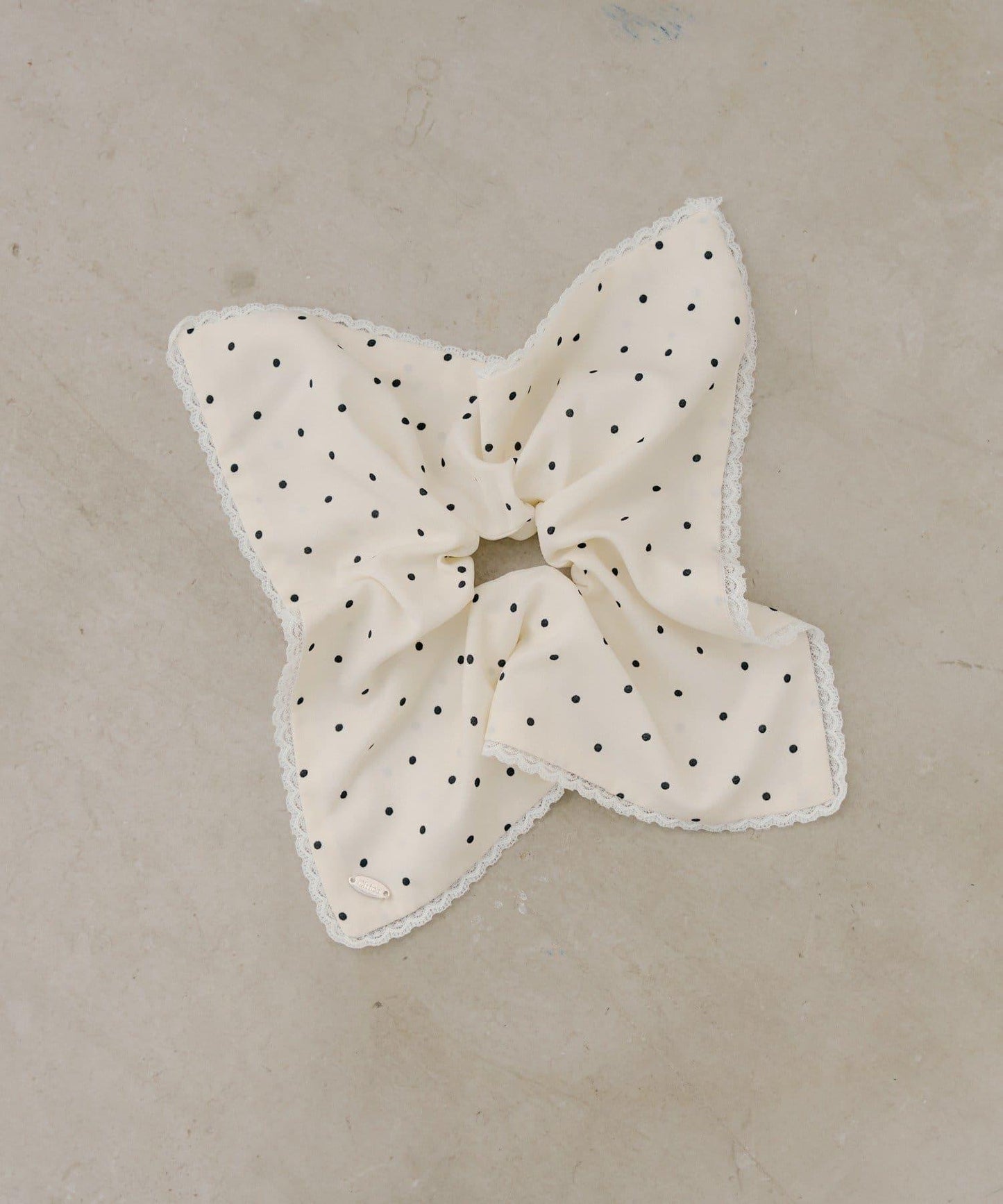 蕾絲拼接方點圖案發圈