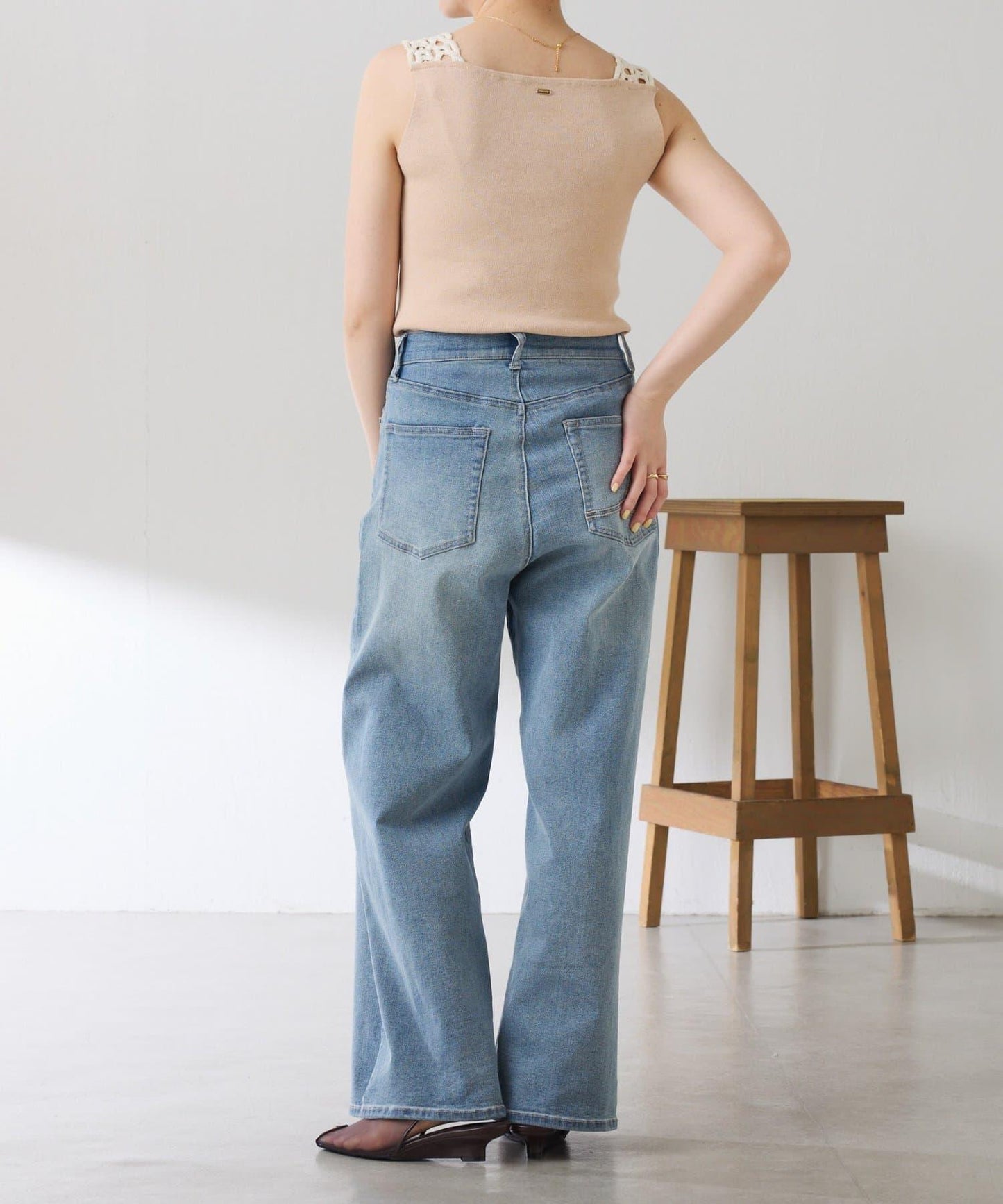 蕾絲裝飾 針織 吊帶上衣