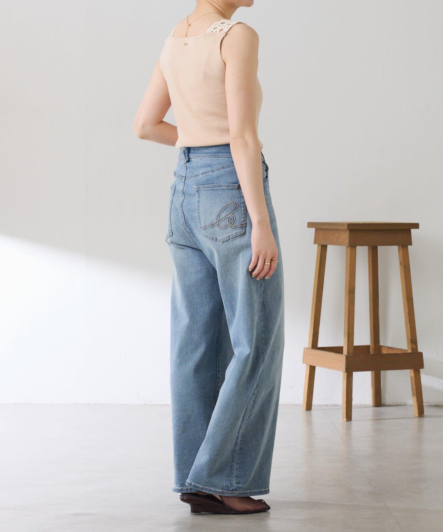 蕾絲裝飾 針織 吊帶上衣