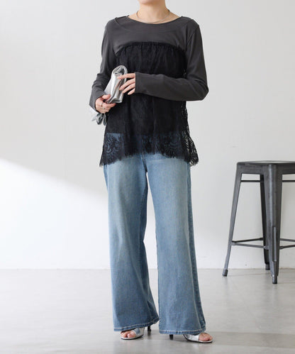 一件即可完成搭配 仿疊穿設計 長袖T恤