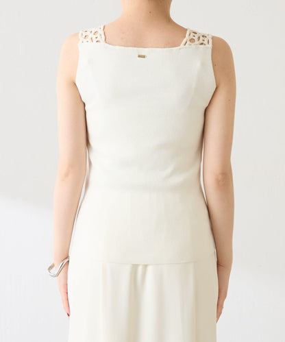 蕾絲裝飾 針織 吊帶上衣