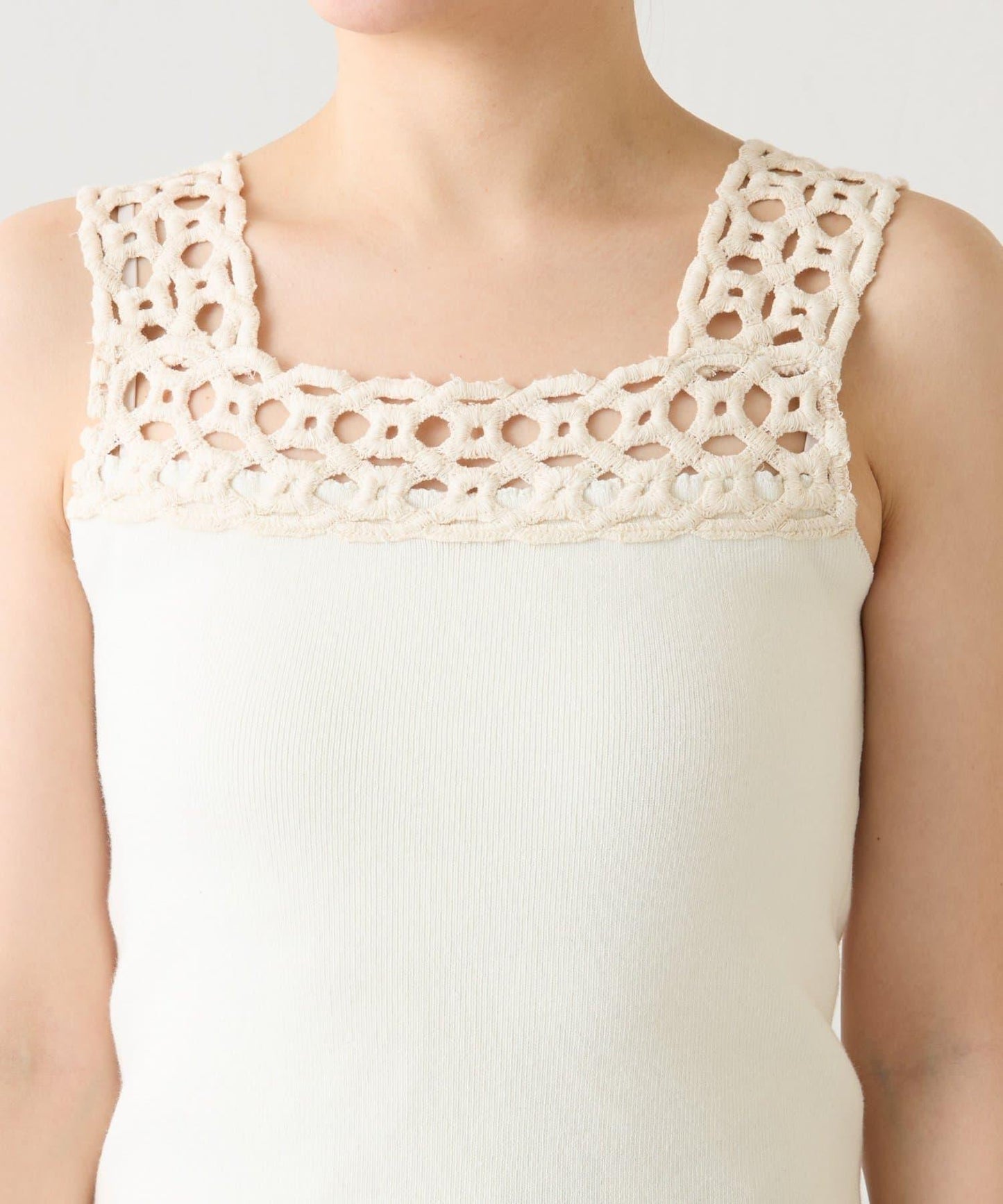 蕾絲裝飾 針織 吊帶上衣