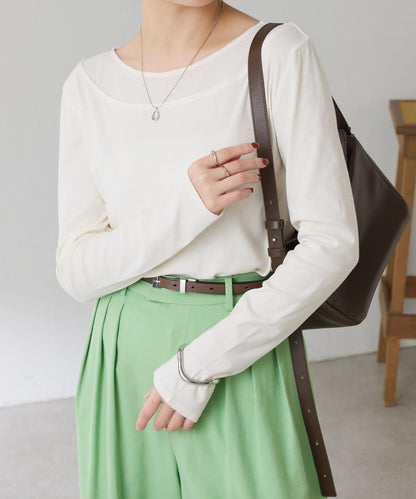 一件即可完成搭配 仿疊穿設計 長袖T恤