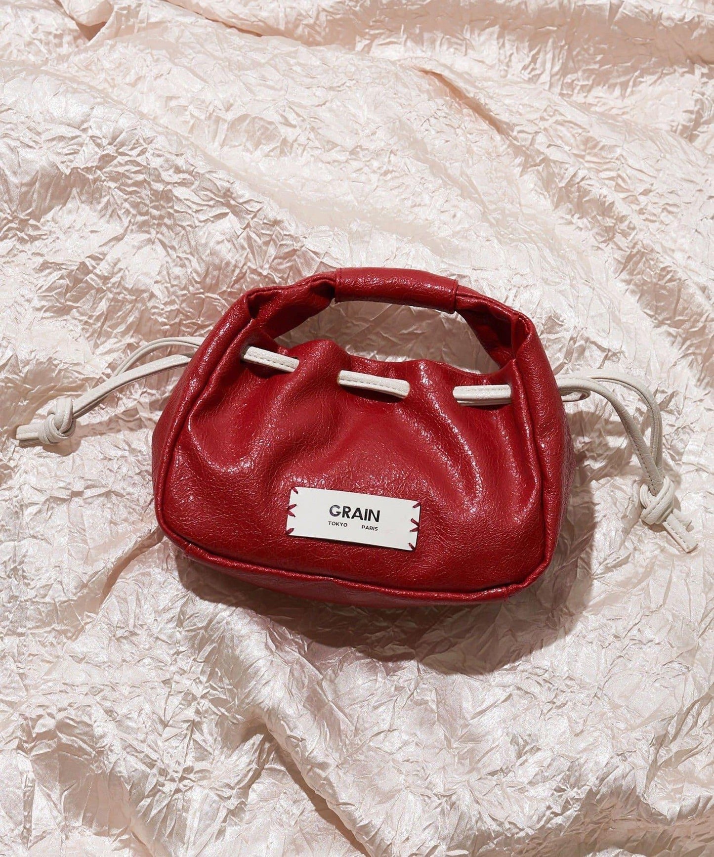 GRAIN/グレイン 復古走線 迷你束口手提包