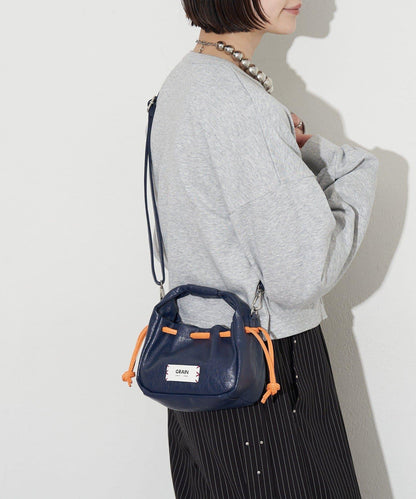GRAIN/グレイン 復古走線 迷你束口手提包
