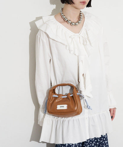 GRAIN/グレイン 復古走線 迷你束口手提包