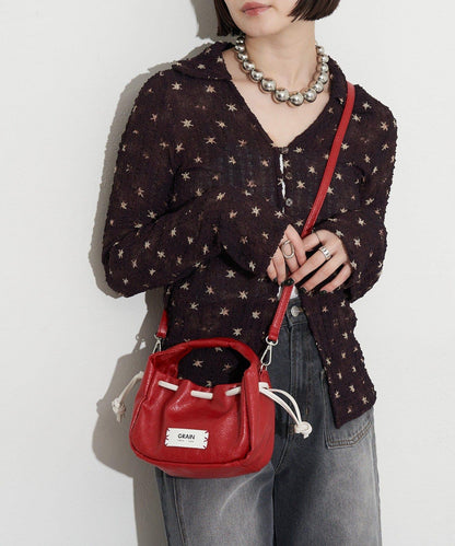 GRAIN/グレイン 復古走線 迷你束口手提包