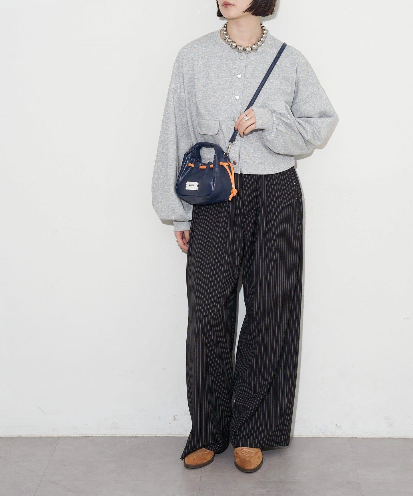 GRAIN/グレイン 復古走線 迷你束口手提包