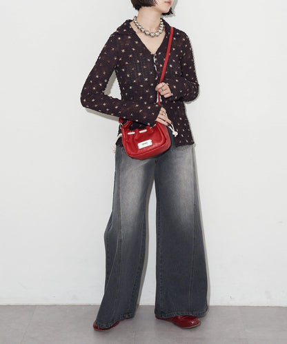 GRAIN/グレイン 復古走線 迷你束口手提包