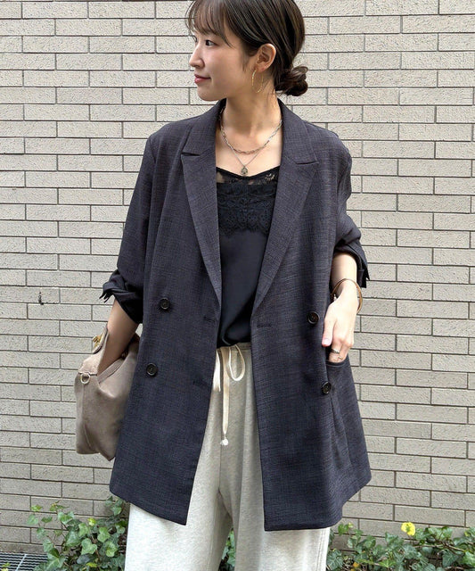 網紅 REI企劃 亞麻風粗節面料夾克外套