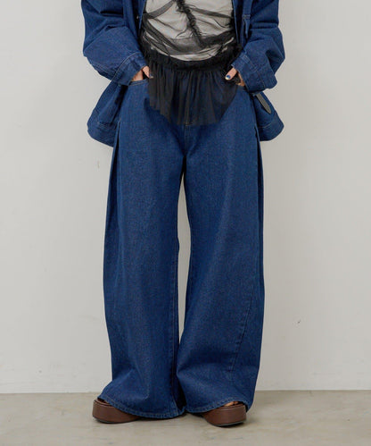 WHIMSIC 雙尺碼 可成套搭配 側褶 牛仔 牛仔褲