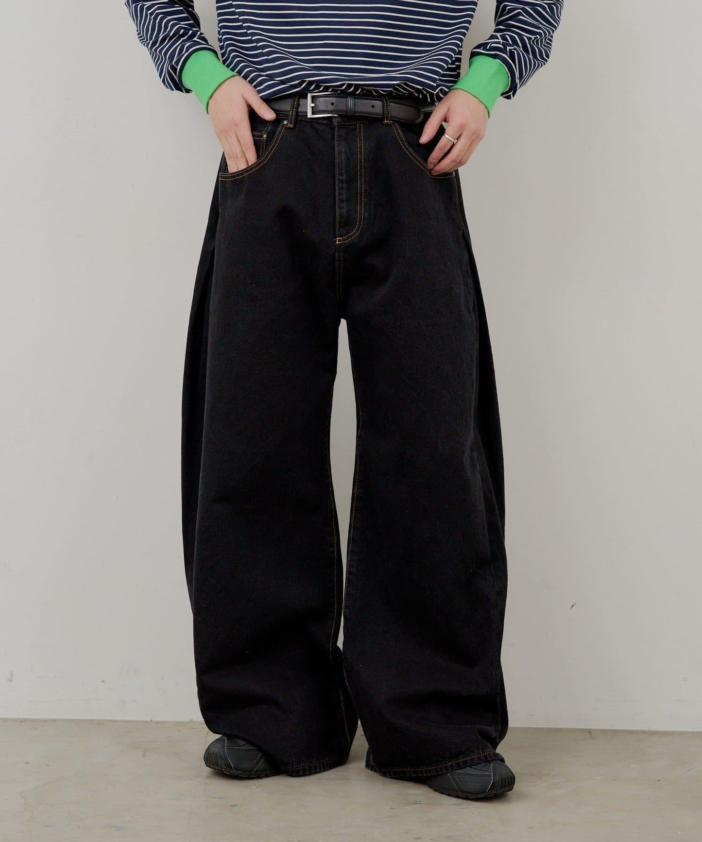 WHIMSIC 雙尺碼 可成套搭配 側褶 牛仔 牛仔褲