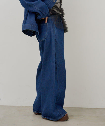 WHIMSIC 雙尺碼 可成套搭配 側褶 牛仔 牛仔褲