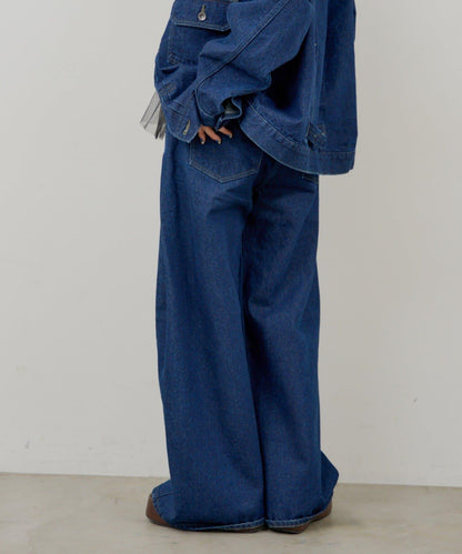 WHIMSIC 雙尺碼 可成套搭配 側褶 牛仔 牛仔褲