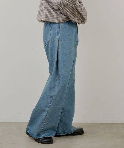 WHIMSIC 雙尺碼 可成套搭配 側褶 牛仔 牛仔褲