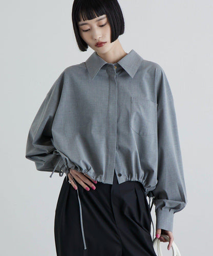 泡泡袖設計襯衫