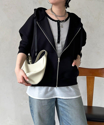 複合面料連帽衛衣