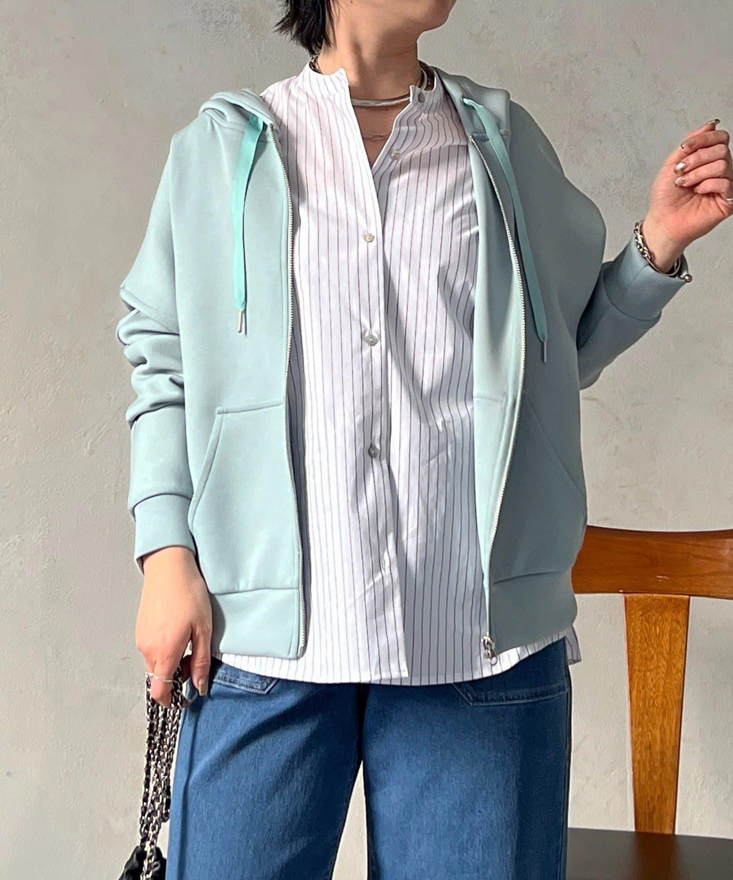 複合面料連帽衛衣