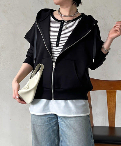 複合面料連帽衛衣