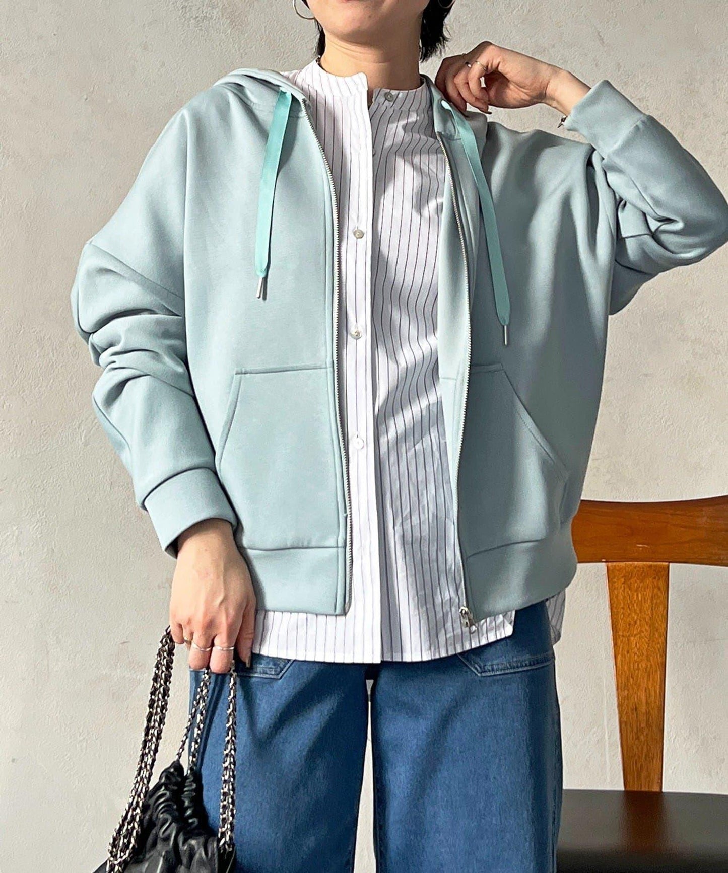 複合面料連帽衛衣