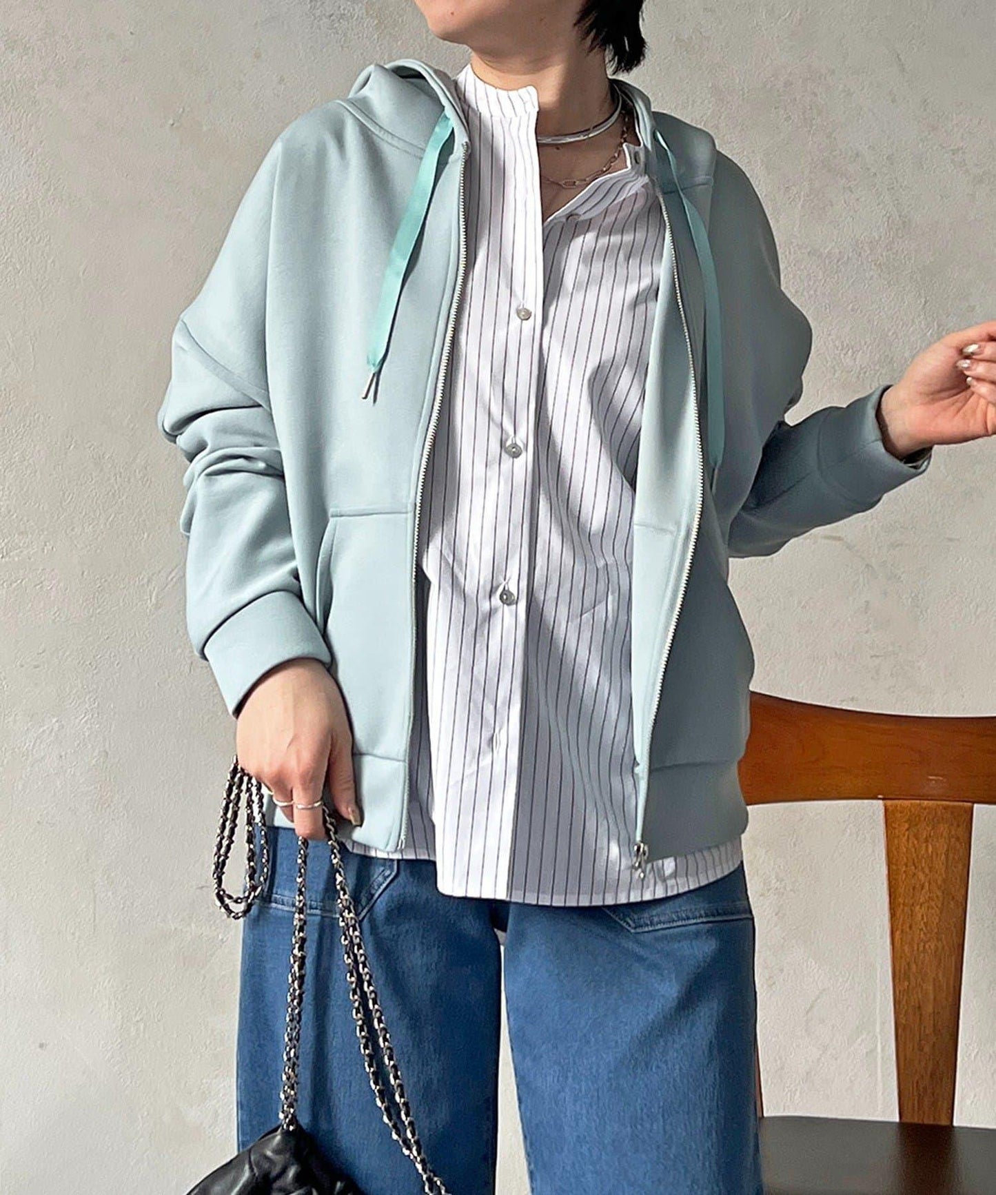 複合面料連帽衛衣