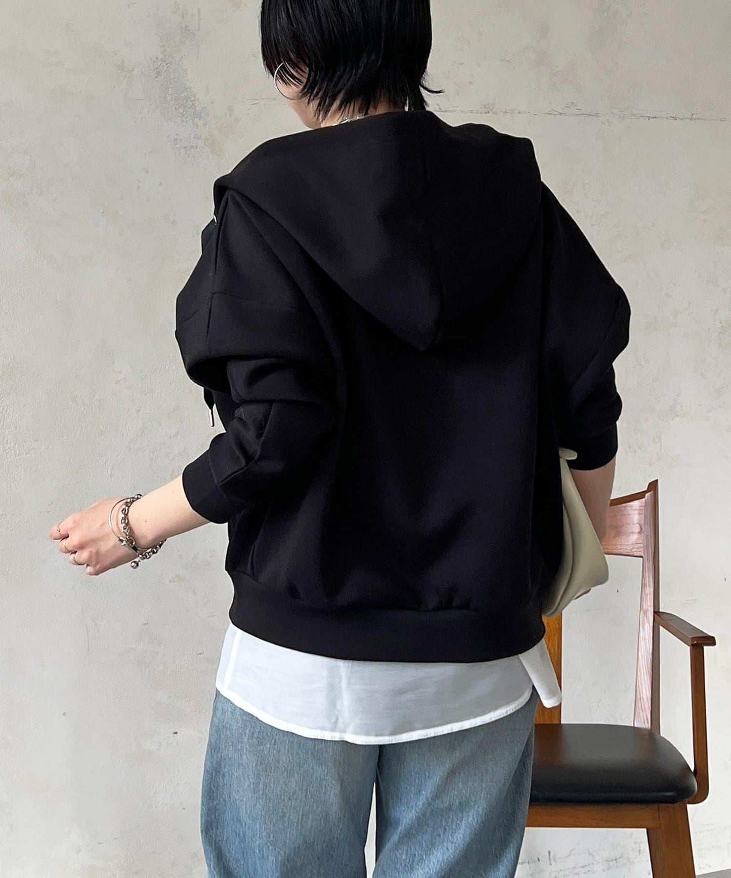 複合面料連帽衛衣