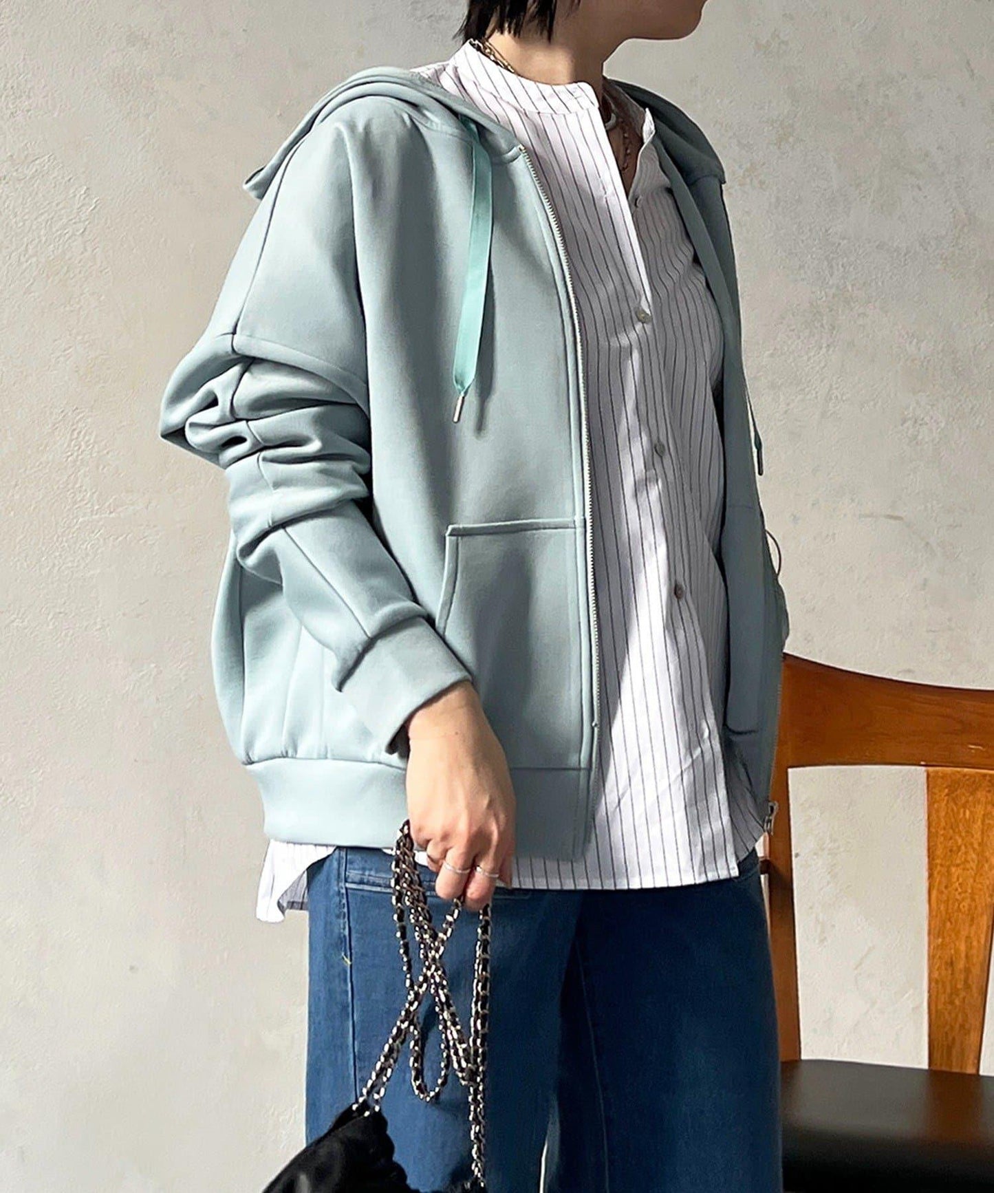 複合面料連帽衛衣