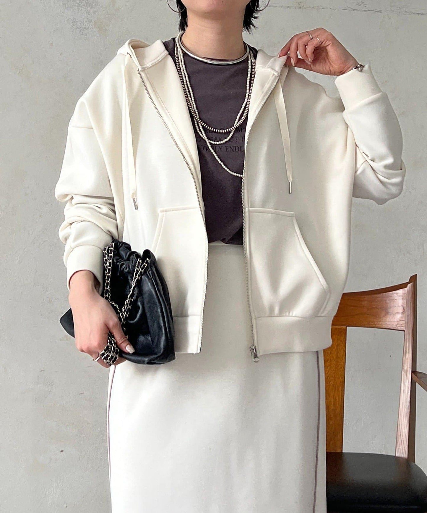 複合面料連帽衛衣