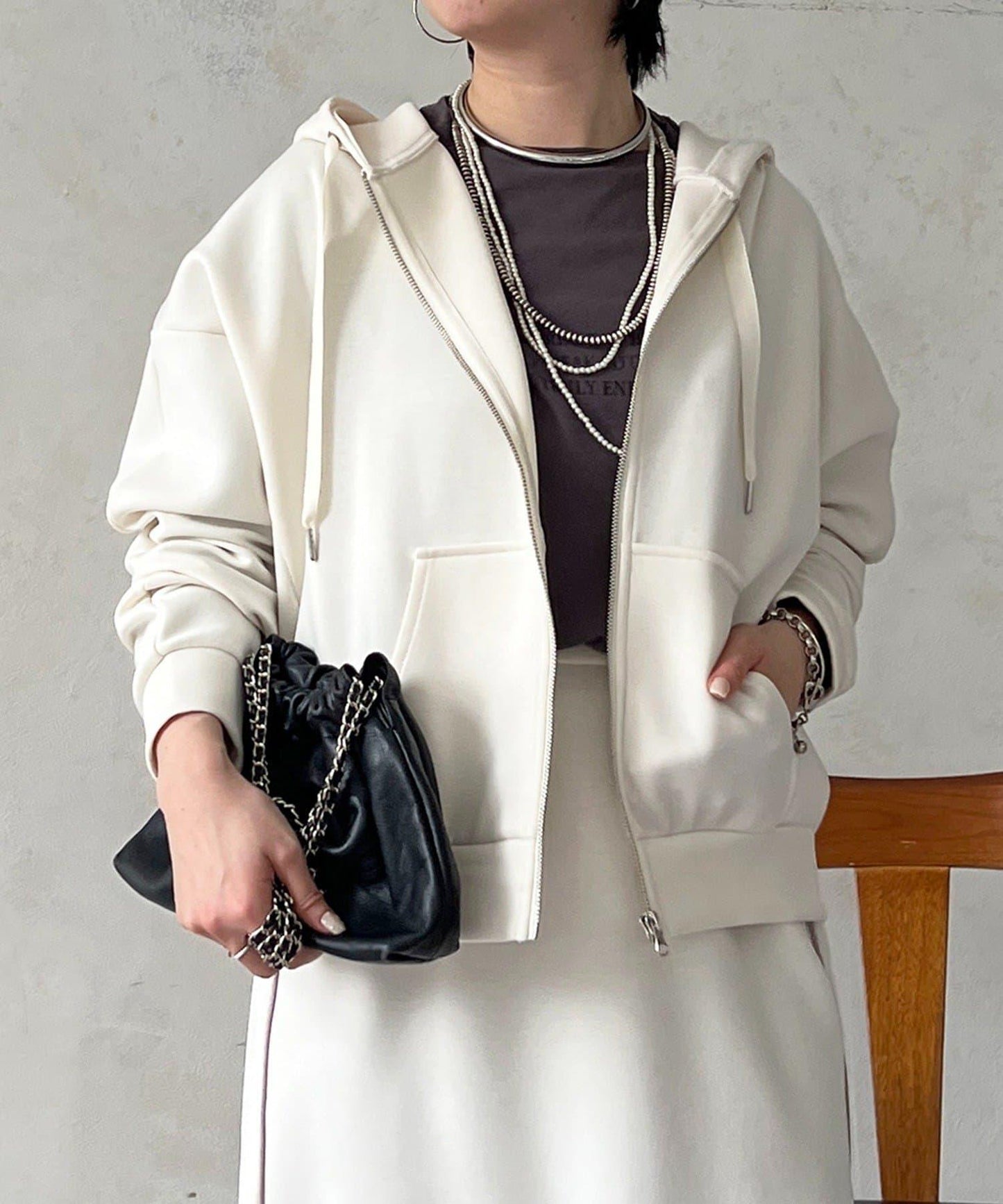 複合面料連帽衛衣