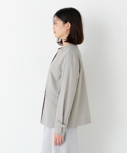 棉尼龍高密度無領夾克