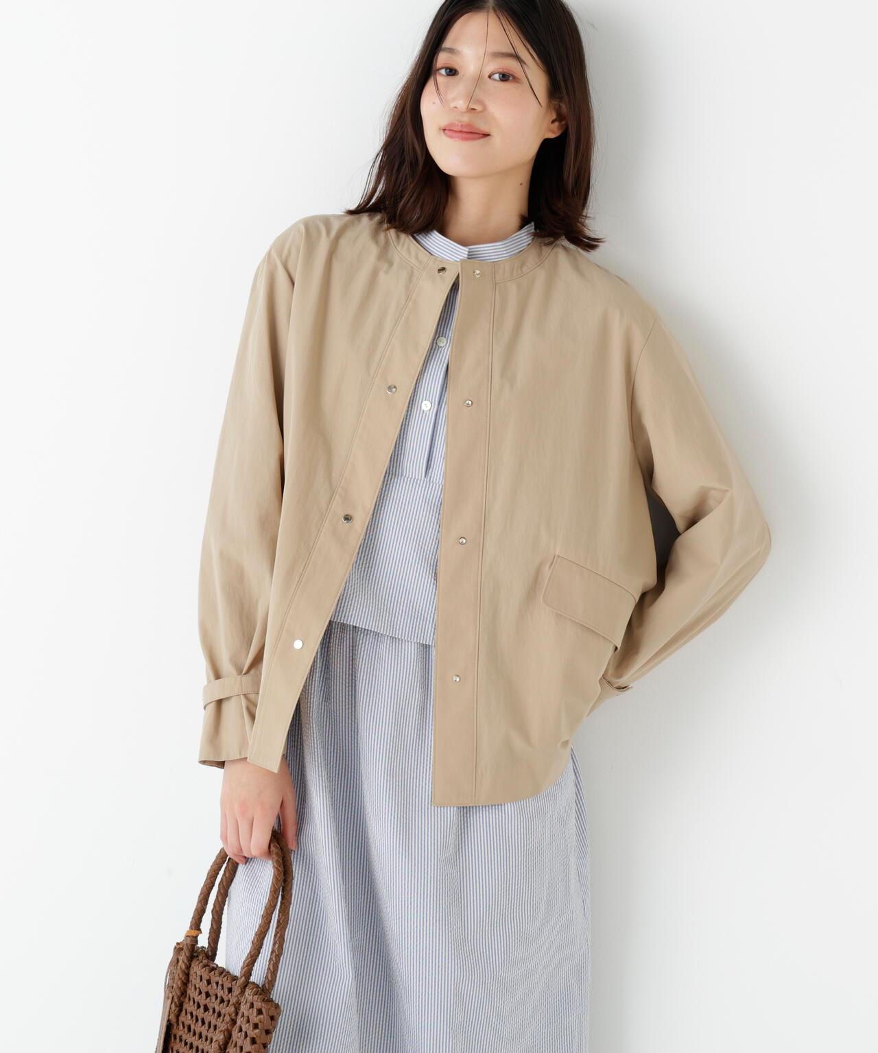 棉尼龍高密度無領夾克