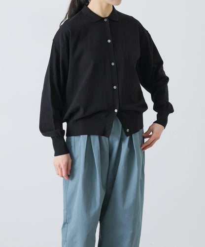 棉質細針織POLO領針織開衫